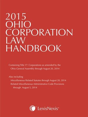 cover image of Anderson's 2015 Ohio Corporation Law Handbook